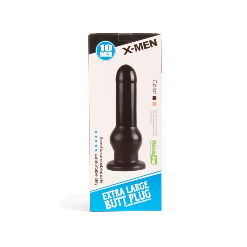 X-MEN 10 inčni analni dilator sa vakuumskim postoljem - Crni