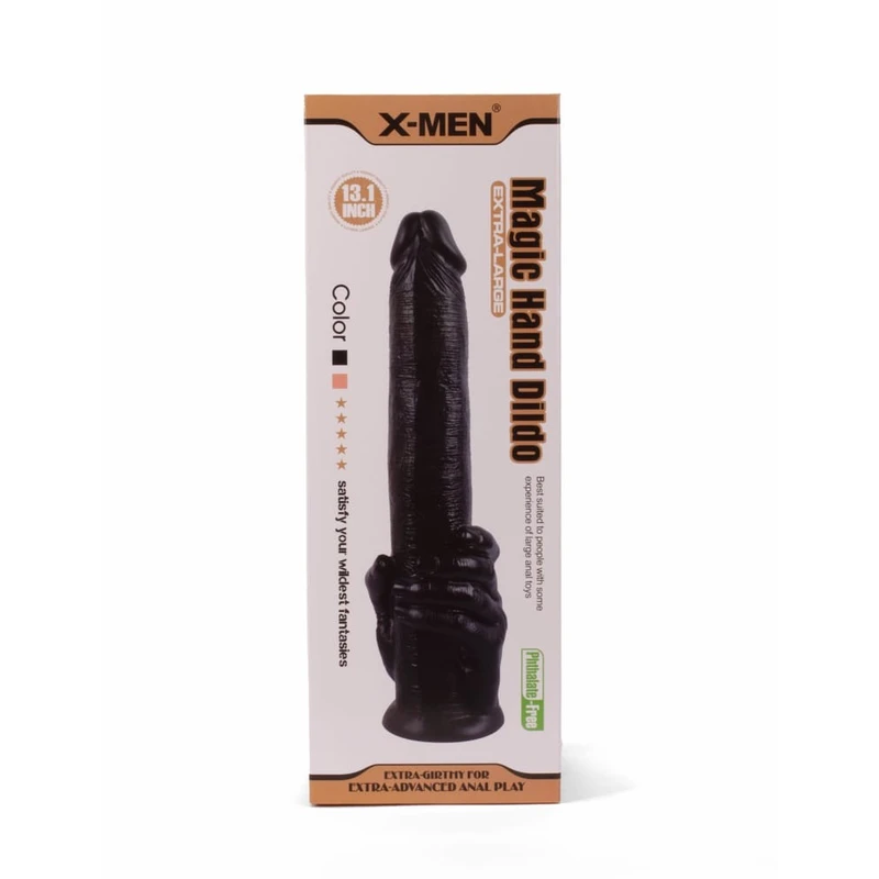 X-MEN 13.1 Magic Hand Dildo sa vakuumskim postoljem, crni, 33,2cm