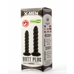 X-Men 20cm Silikonski Butt Plug sa Vakuumskim Postoljem - Crni