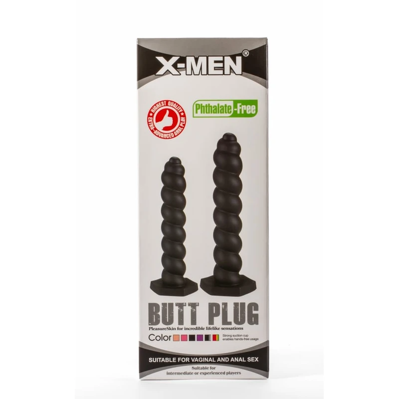 X-Men 20cm Silikonski Butt Plug sa Vakuumskim Postoljem - Crni