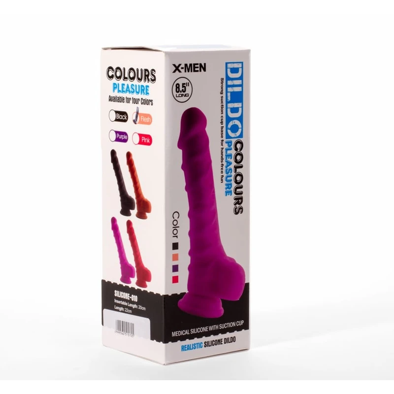X-MEN 21.6cm Dildo sa Testisima i Vakuumskim Postoljem - Boja Kože