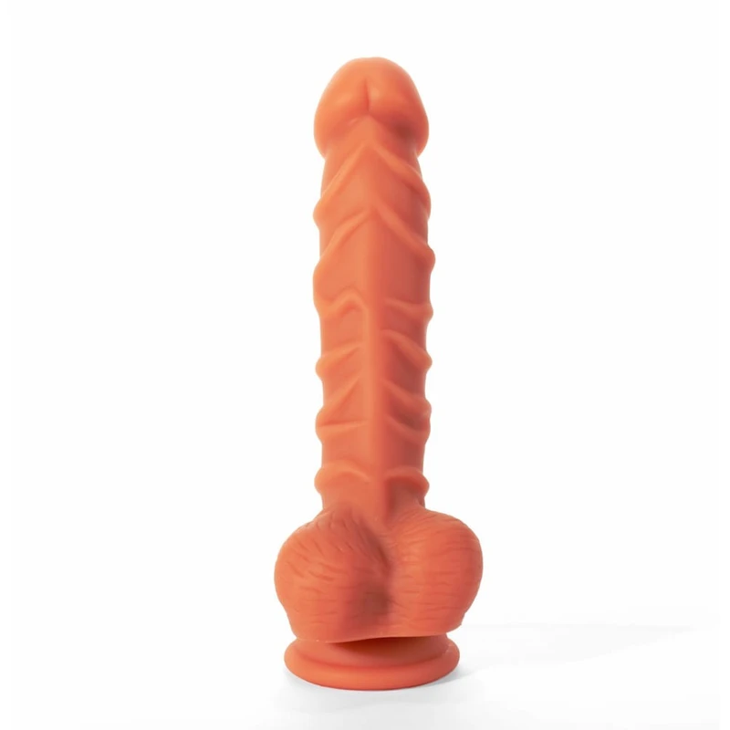 X-MEN 21.6cm Dildo sa Testisima i Vakuumskim Postoljem - Boja Kože
