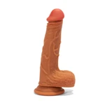 X-MEN 21cm Braon Dildo sa Testisima i Vakuumskim Postoljem