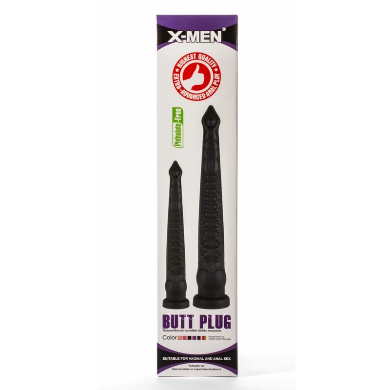 X-Men 32cm Crni Butt Plug sa Vakuumskim Postoljem