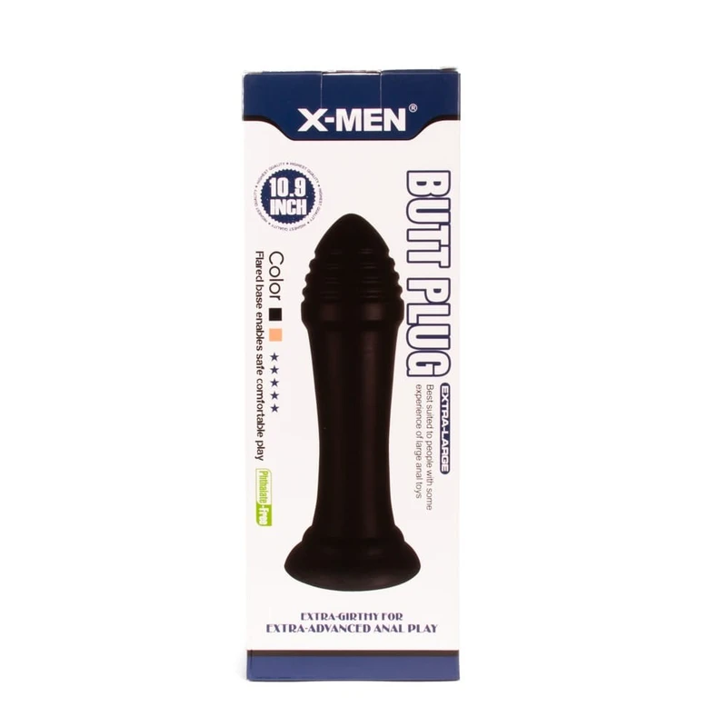 X-MEN Butt Plug 27,7 cm Crni sa Vakuumskim Postoljem
