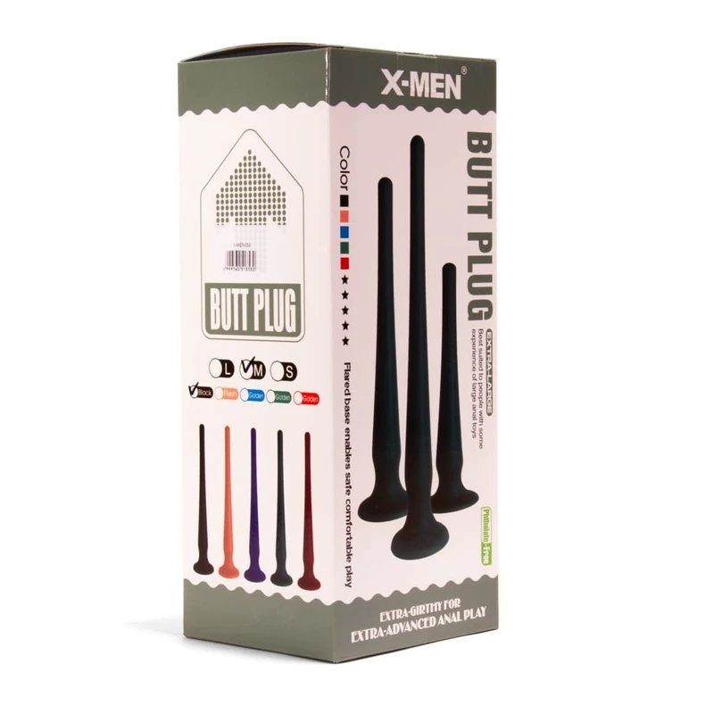 X-MEN Butt Plug M Crni sa Vakuumskim Postoljem