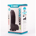 X-MEN Davidov 27cm Crni Dildo sa Testisima i Vakuumskim Postoljem