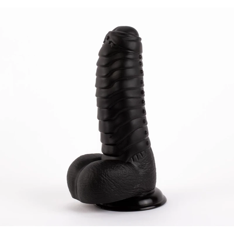 X-MEN Davidov 27cm Crni Dildo sa Testisima i Vakuumskim Postoljem