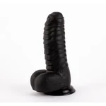 X-MEN Davidov 27cm Crni Dildo sa Testisima i Vakuumskim Postoljem