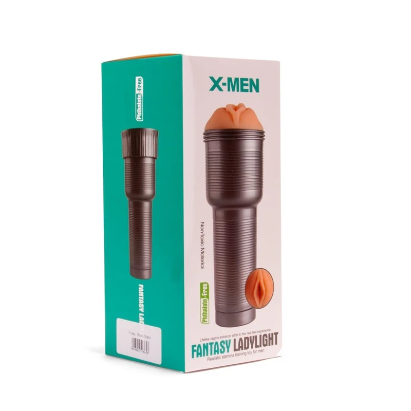 X-MEN Fantasy Ladylight Vaginacijski Masturbator - Vodootporni Crni 16,5cm