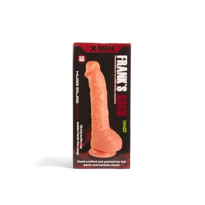 X-MEN Frankov 12 inčni dildo sa testisima - kožni realistični igrač za odrasle sa vakuumskim postoljem - Sexy Shop