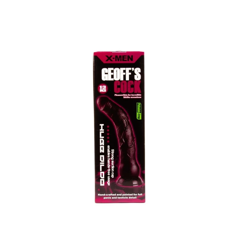 X-MEN Geoff's 33cm Crni Dildo sa Vakuumskim Postoljem