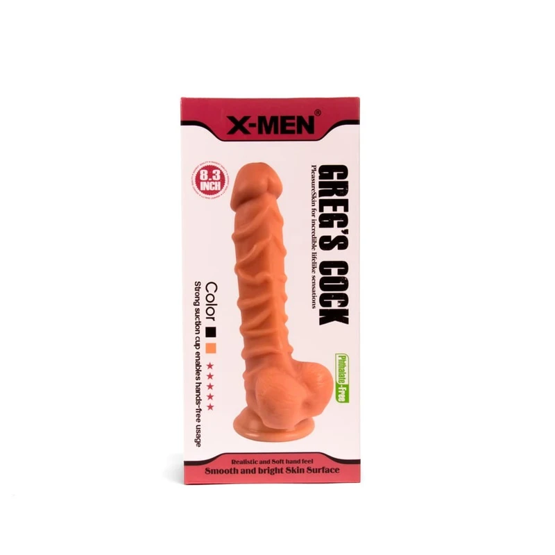 X-MEN Gregov 21cm Realistični Dildo sa Testisima i Vakuumskim Postoljem