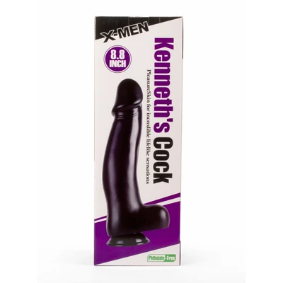 X-MEN Kenneth 15" Crni Dildo sa Testisima i Vakuumskim Postoljem - Sexy Shop