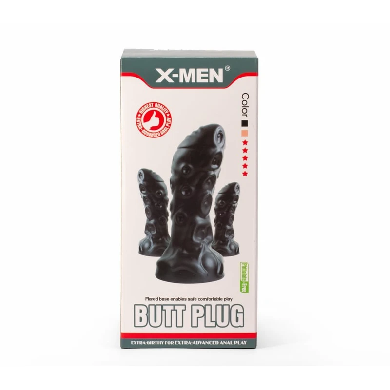 X-MEN Monster Plug 1 - Crni silikonski dilator sa vakuumskim postoljem, 24cm