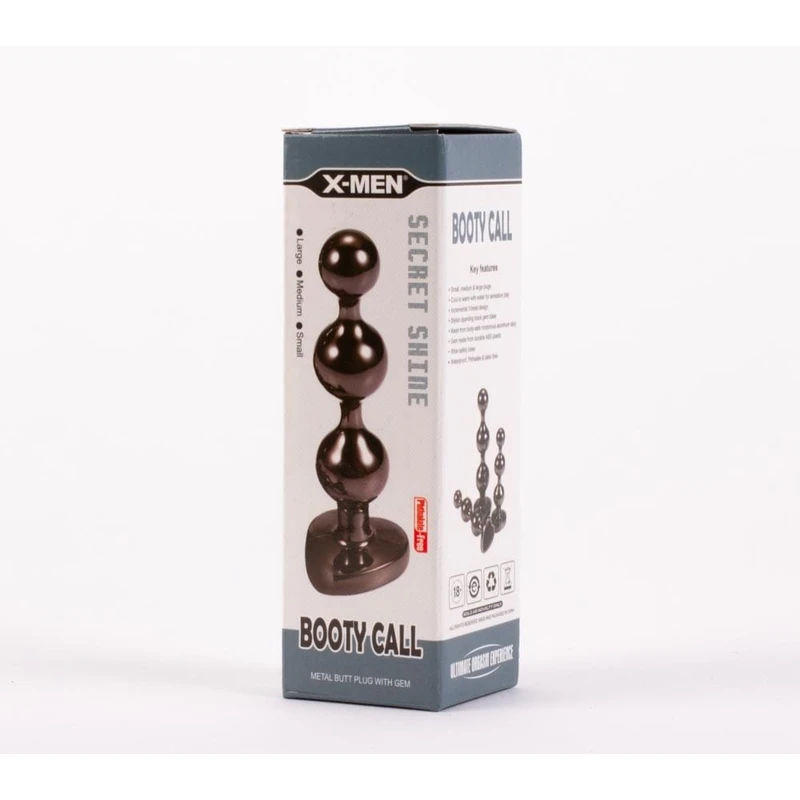 X-MEN Secret Shine Booty Call M - Sphinkter Dilator sa 3 Loptice, Vodootporan, Crni