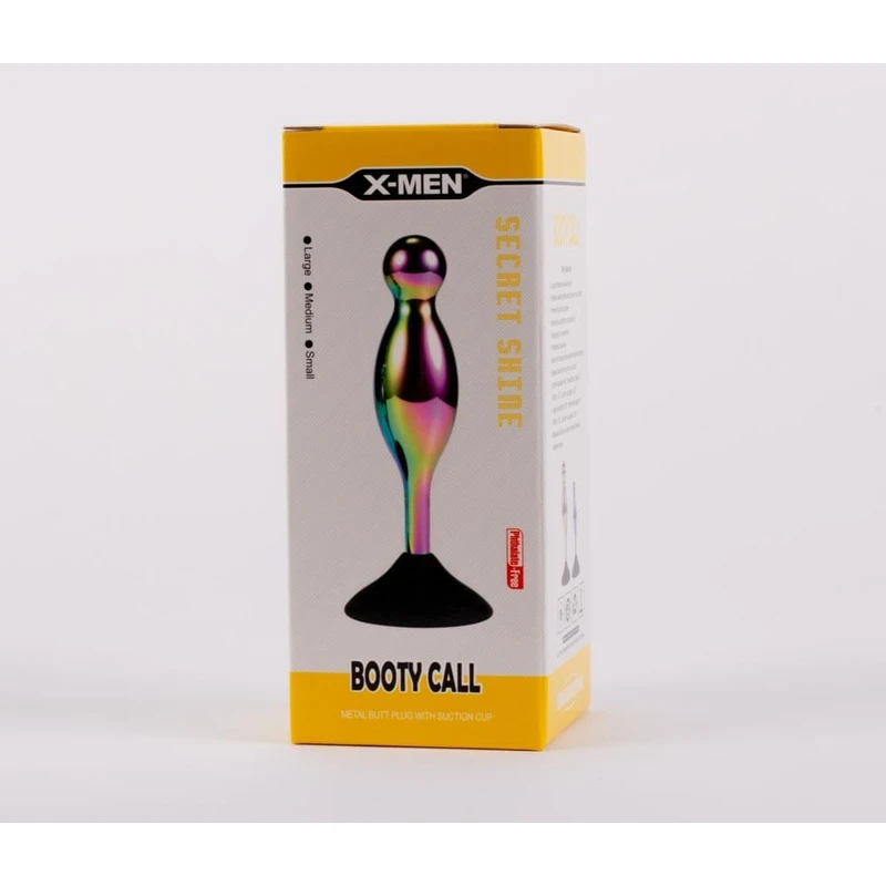 X-MEN Secret Shine Booty Call S - Višebojni Sfiṅkter Dilator sa Vakuumskim Postoljem