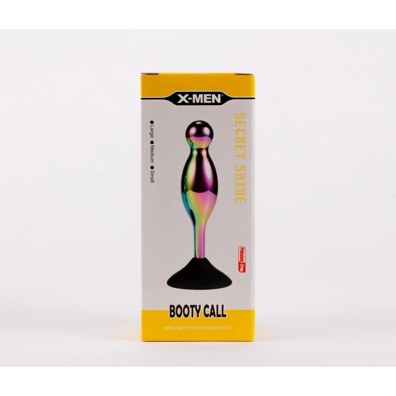 X-MEN Secret Shine Booty Call S - Višebojni Sfiṅkter Dilator sa Vakuumskim Postoljem