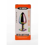 X-MEN Secret Shine Metal Butt Plug Rainbowheart 8,2 cm Višebojni Vodootporni