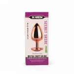 X-MEN Secret Shine Metal Butt Plug Roze Zlato Srce 9,5cm