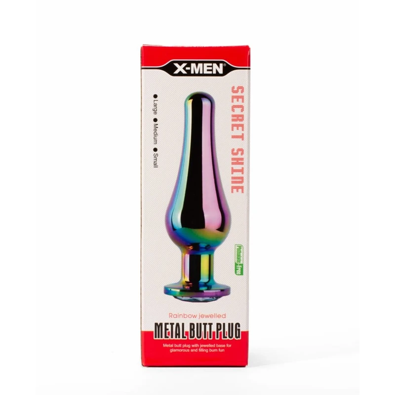 X-MEN Secret Shine Metal Butt Plug Višebojni 11,2cm Vodootporni
