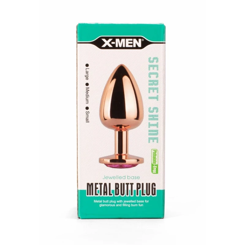X-MEN Tajna Senka Metalni Butt Plug Roze 9,5cm